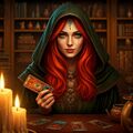 Faye reading Tarot with facial markings.jpg