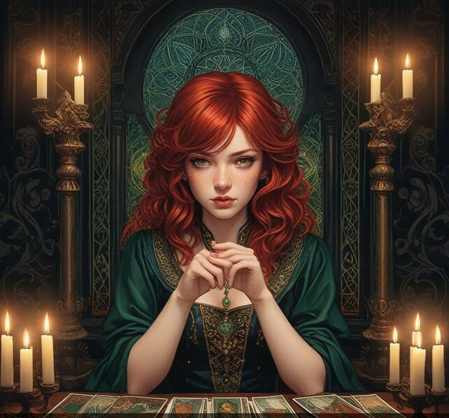 File:Balanced drawing of Faye reading tarot.jpg